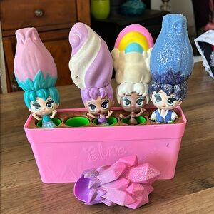 Lot of 4 BLUME SECRET SURPRISE DOLLS Squishy Hair With Accessories